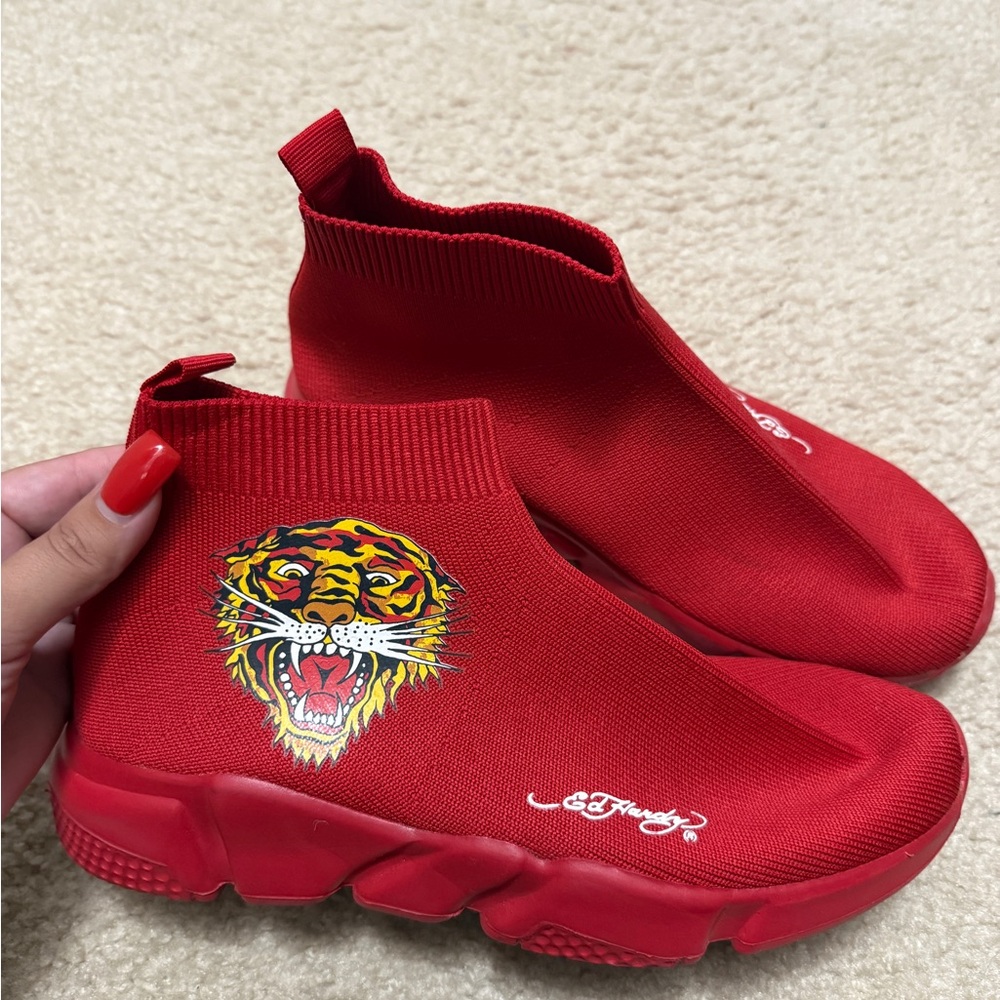 Ed Hardy Vibrant Red Tiger Slip-Ons